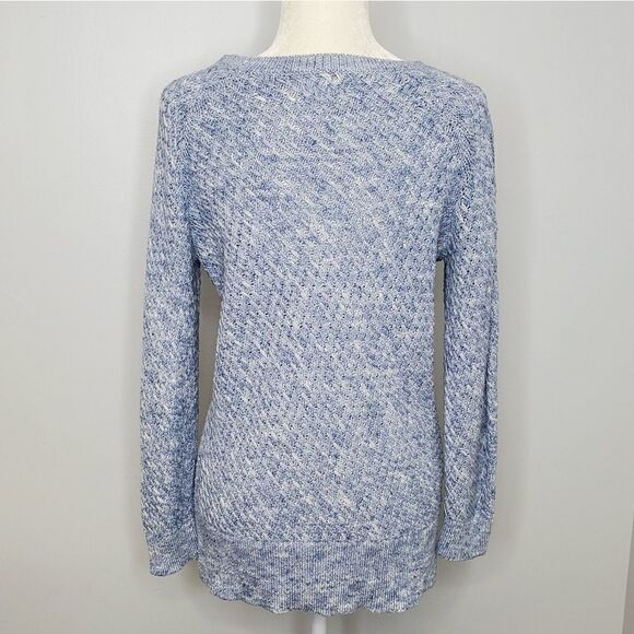 LOU & GREY blue sweater ombre knit crew neck top M - Picture 3 of 6